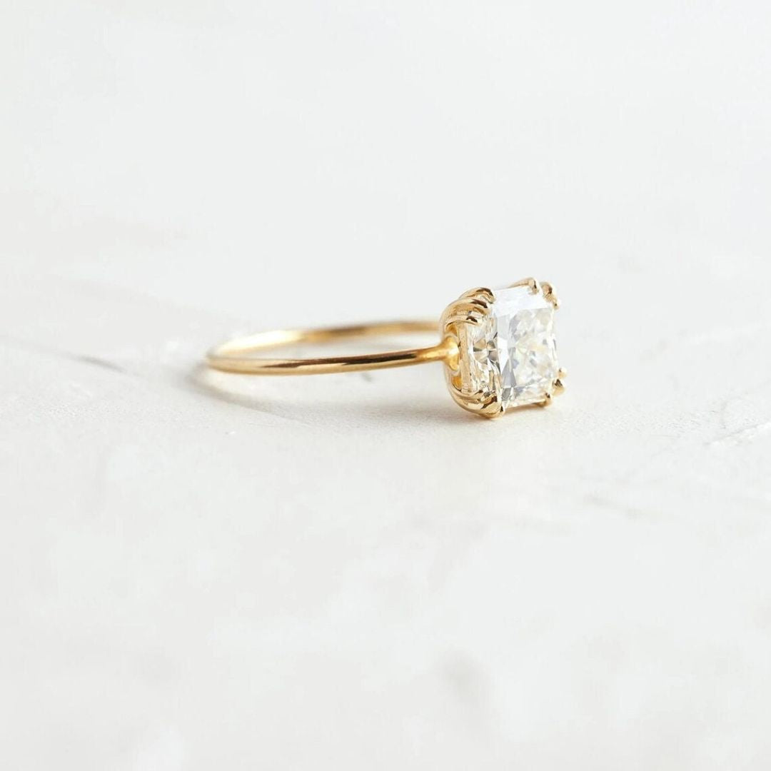 Moissanite 2.65 CT Cushion Cut Diamond  Edwardian Wedding Ring