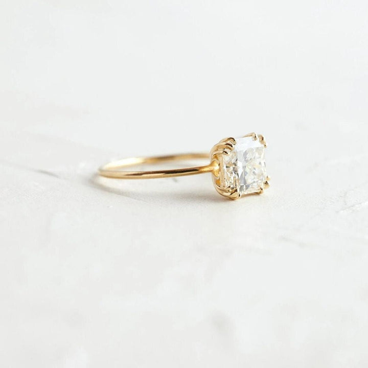 Moissanite 2.65 CT Cushion Cut Diamond  Edwardian Wedding Ring
