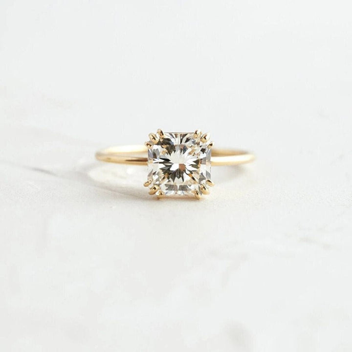 Moissanite 2.65 CT Cushion Cut Diamond  Edwardian Wedding Ring
