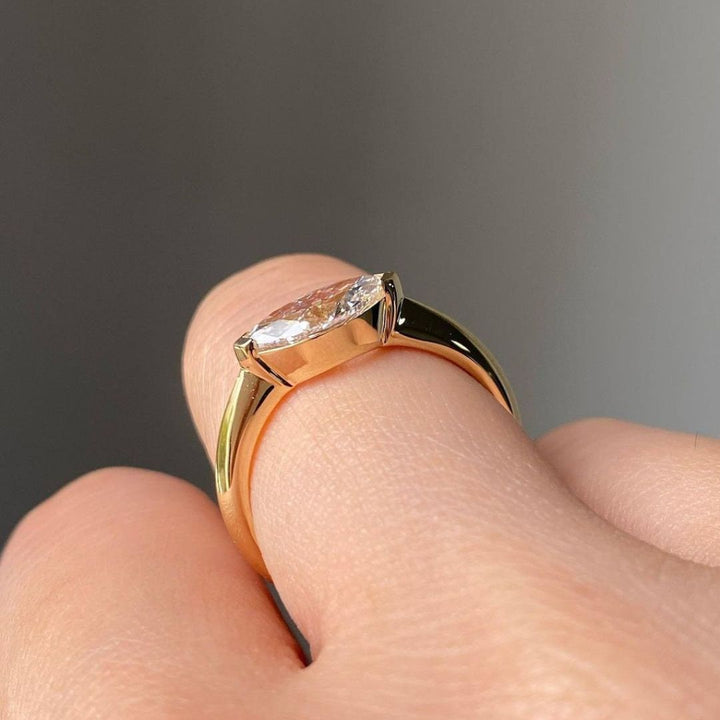 Moissanite 2.72 CT Marquise Cut Diamond  Art Deco Engagement Ring