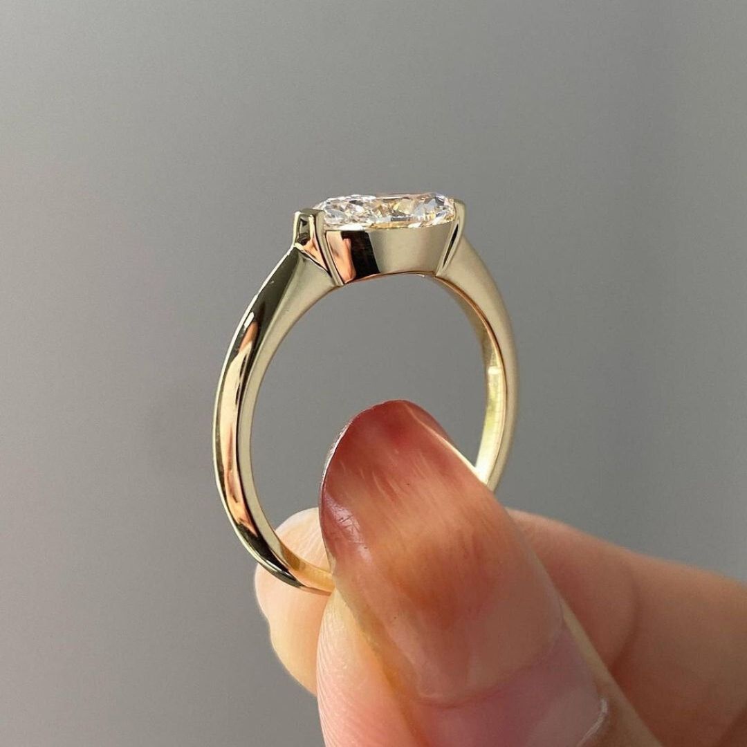 Moissanite 2.72 CT Marquise Cut Diamond  Art Deco Engagement Ring