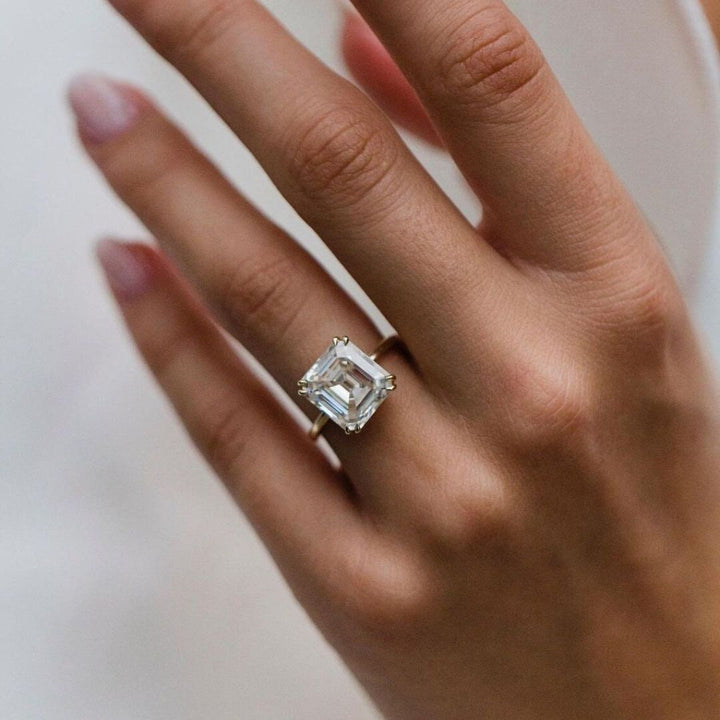 Moissanite 2.75 CT Asscher Cut Diamond  Edwardian Wedding Ring