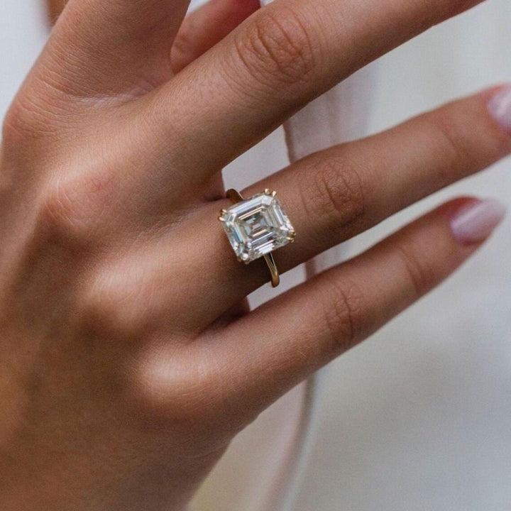 Moissanite 2.75 CT Asscher Cut Diamond  Edwardian Wedding Ring