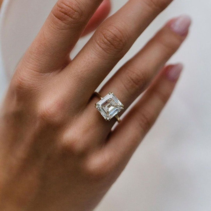 Moissanite 2.75 CT Asscher Cut Diamond  Edwardian Wedding Ring