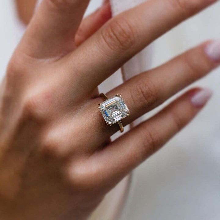 Moissanite 2.75 CT Asscher Cut Diamond  Edwardian Wedding Ring