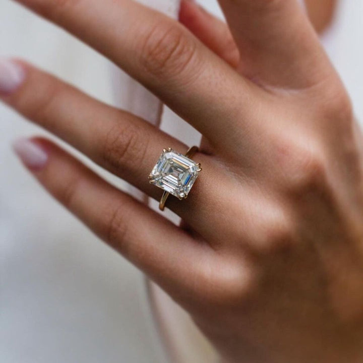 Moissanite 2.75 CT Asscher Cut Diamond  Edwardian Wedding Ring