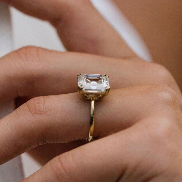 Moissanite 2.75 CT Asscher Cut Diamond  Edwardian Wedding Ring