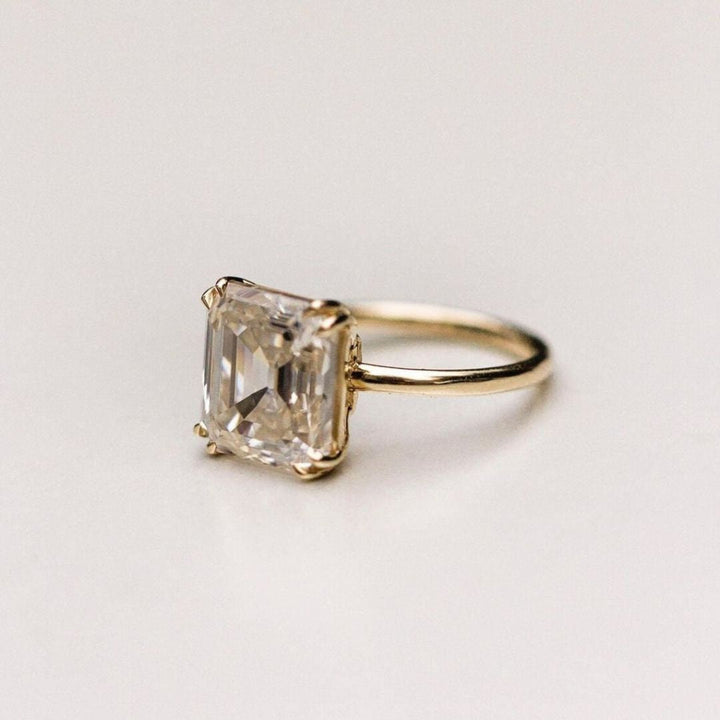 Moissanite 2.75 CT Asscher Cut Diamond  Edwardian Wedding Ring