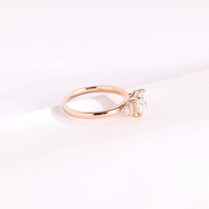 Moissanite 3.90 CT Cushion Cut Diamond  Brutalist Anniversary Ring