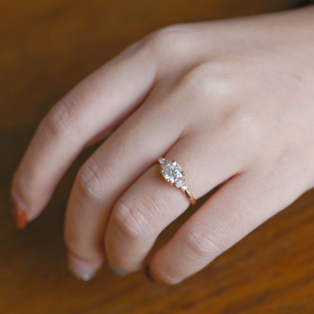 Moissanite 3.90 CT Cushion Cut Diamond  Brutalist Anniversary Ring
