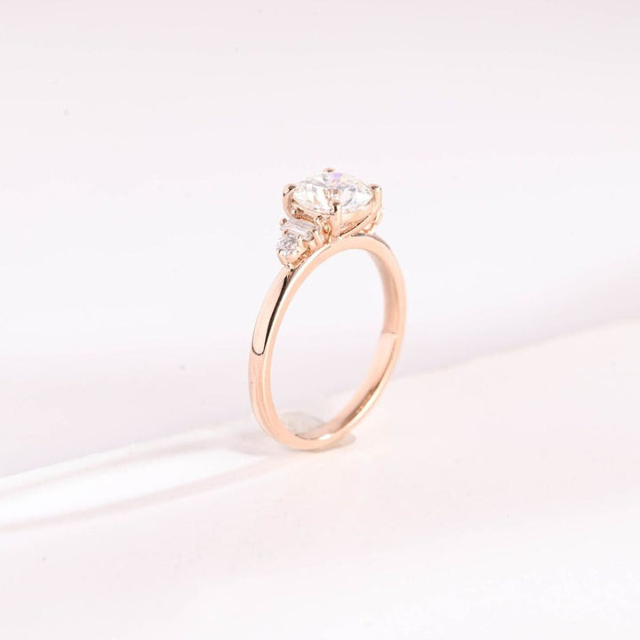 Moissanite 3.90 CT Cushion Cut Diamond  Brutalist Anniversary Ring
