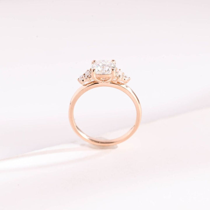 Moissanite 3.90 CT Cushion Cut Diamond  Brutalist Anniversary Ring
