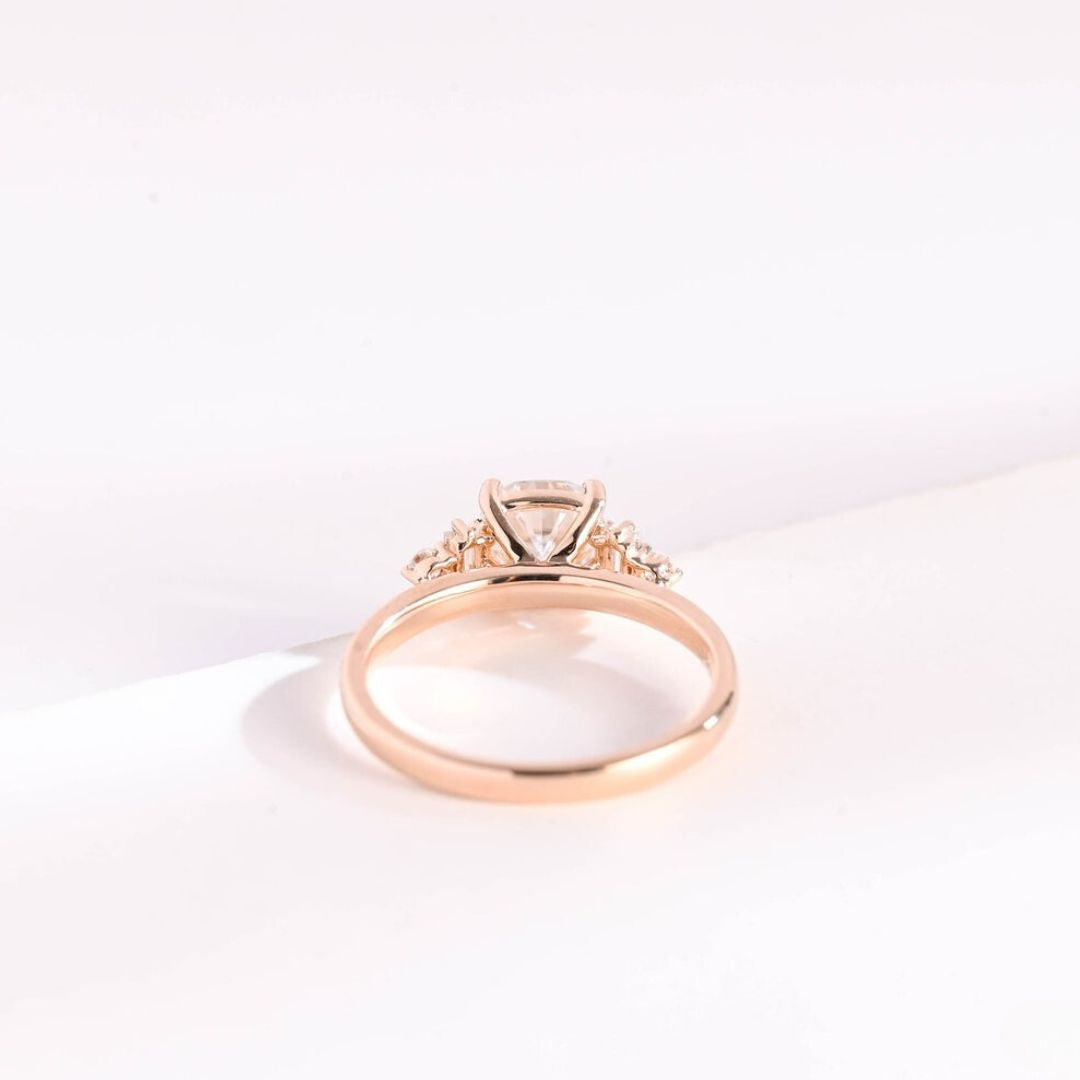 Moissanite 3.90 CT Cushion Cut Diamond  Brutalist Anniversary Ring