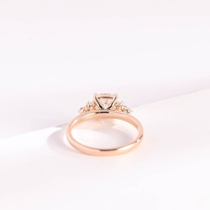 Moissanite 3.90 CT Cushion Cut Diamond  Brutalist Anniversary Ring