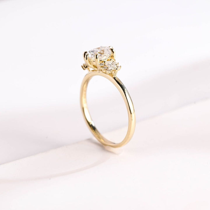 Moissanite 3.98 CT Oval Cut Diamond Victorian Wedding Ring