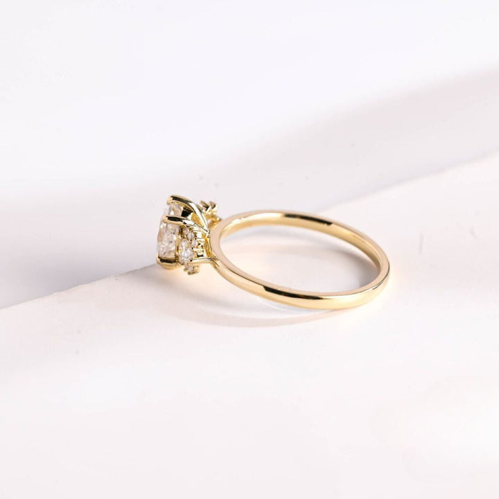 Moissanite 3.98 CT Oval Cut Diamond Victorian Wedding Ring