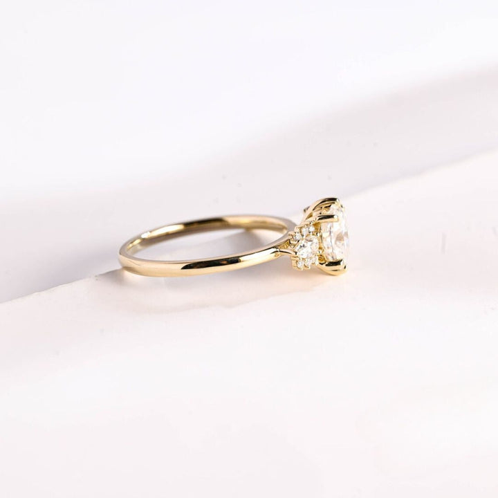 Moissanite 3.98 CT Oval Cut Diamond Victorian Wedding Ring