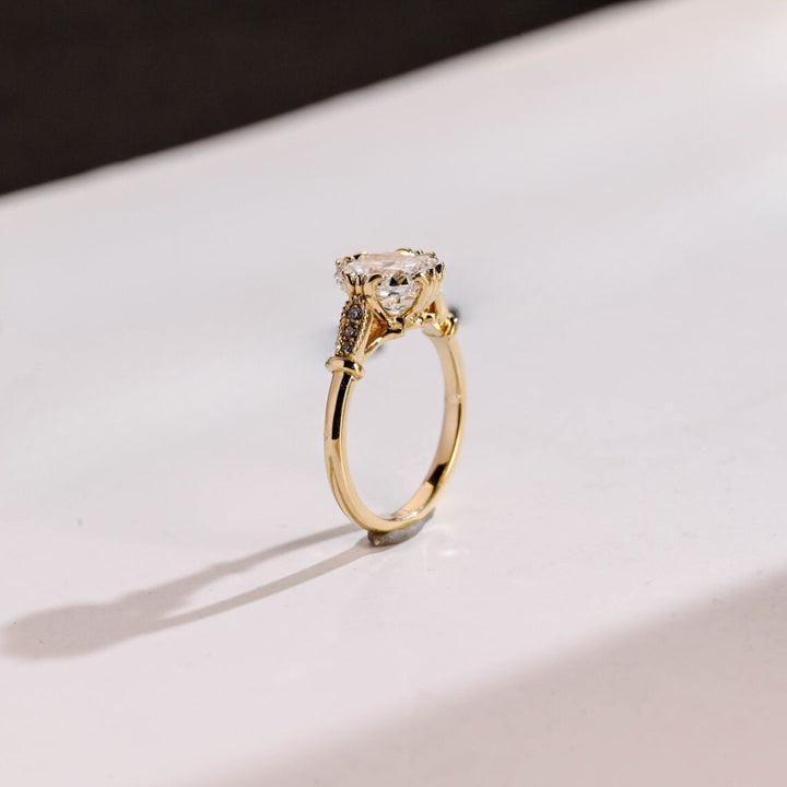 Moissanite 4.12 CT Cushion Cut Diamond Victorian Anniversary Ring
