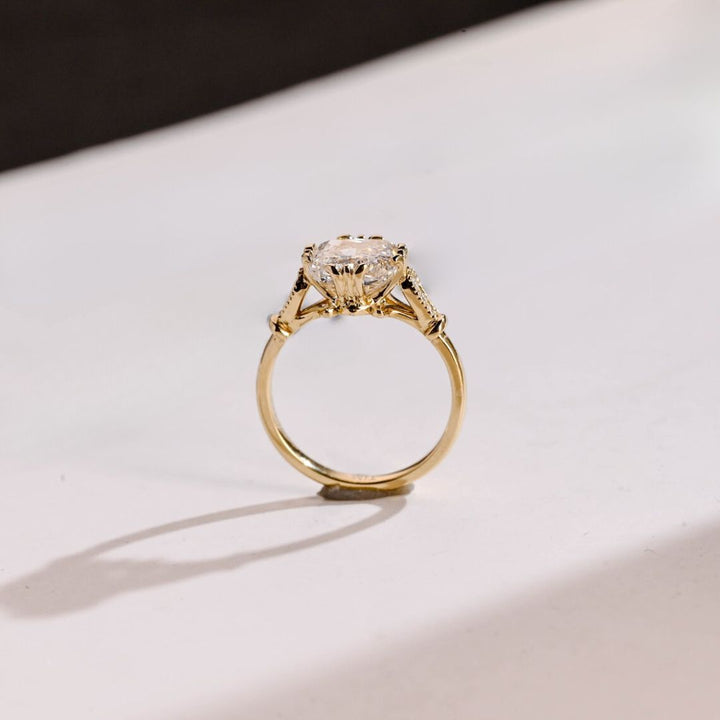 Moissanite 4.12 CT Cushion Cut Diamond Victorian Anniversary Ring