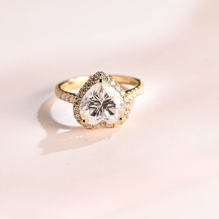 Moissanite 4.76 CT Heart Cut Diamond Brutalist Anniversary Ring