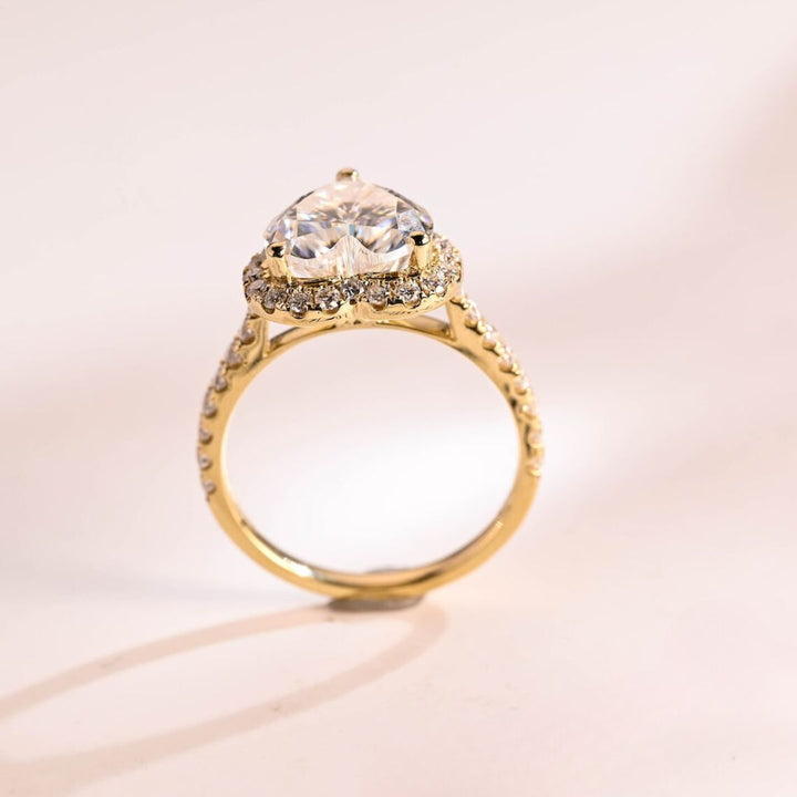 Moissanite 4.76 CT Heart Cut Diamond Brutalist Anniversary Ring