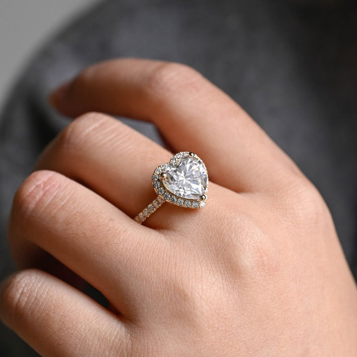 Moissanite 4.76 CT Heart Cut Diamond Brutalist Anniversary Ring