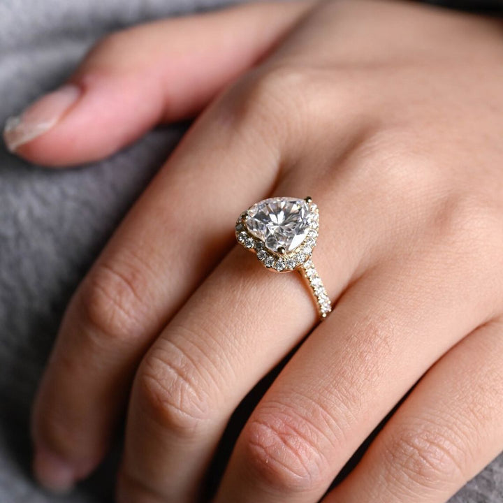 Moissanite 4.76 CT Heart Cut Diamond Brutalist Anniversary Ring