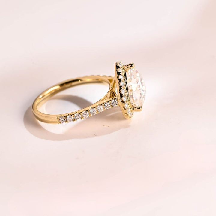 Moissanite 4.76 CT Heart Cut Diamond Brutalist Anniversary Ring