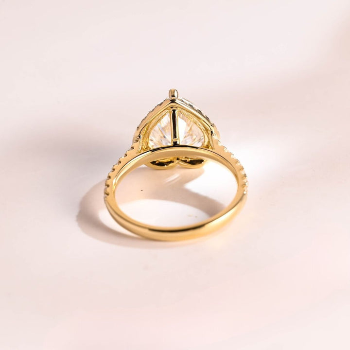 Moissanite 4.76 CT Heart Cut Diamond Brutalist Anniversary Ring