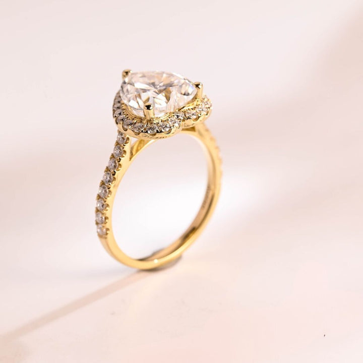 Moissanite 4.76 CT Heart Cut Diamond Brutalist Anniversary Ring