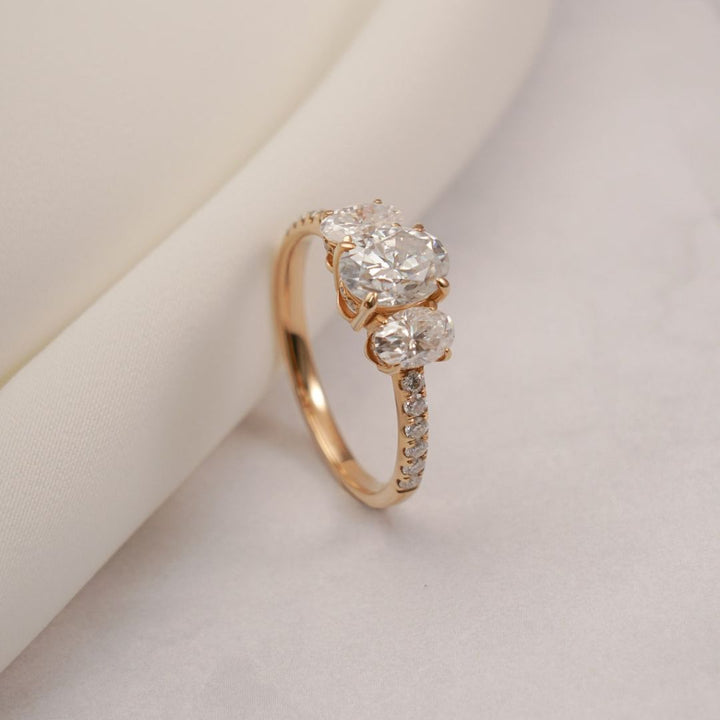 Moissanite 2.42 CT Oval Cut Diamond  Art Deco Wedding Ring