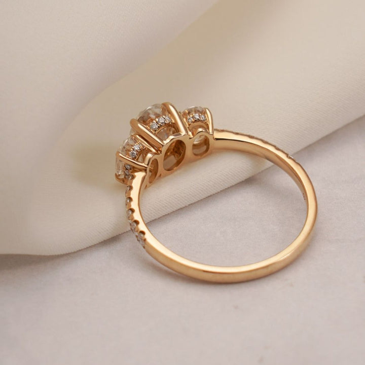 Moissanite 2.42 CT Oval Cut Diamond  Art Deco Wedding Ring