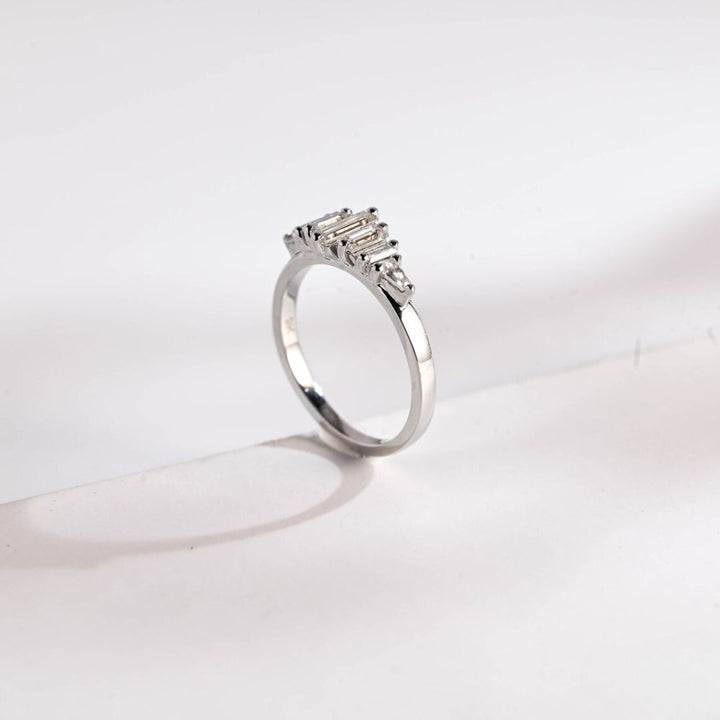 Moissanite 2.40 CT Baguette Cut Diamond Art Nouveau Wedding Ring