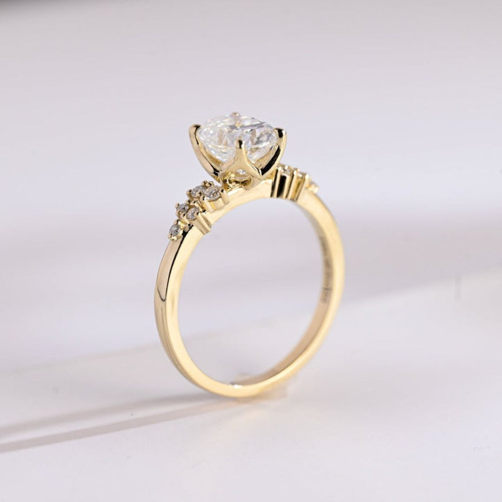 Moissanite 3.22 CT Oval  Cut Diamond  Minimalist Wedding Ring