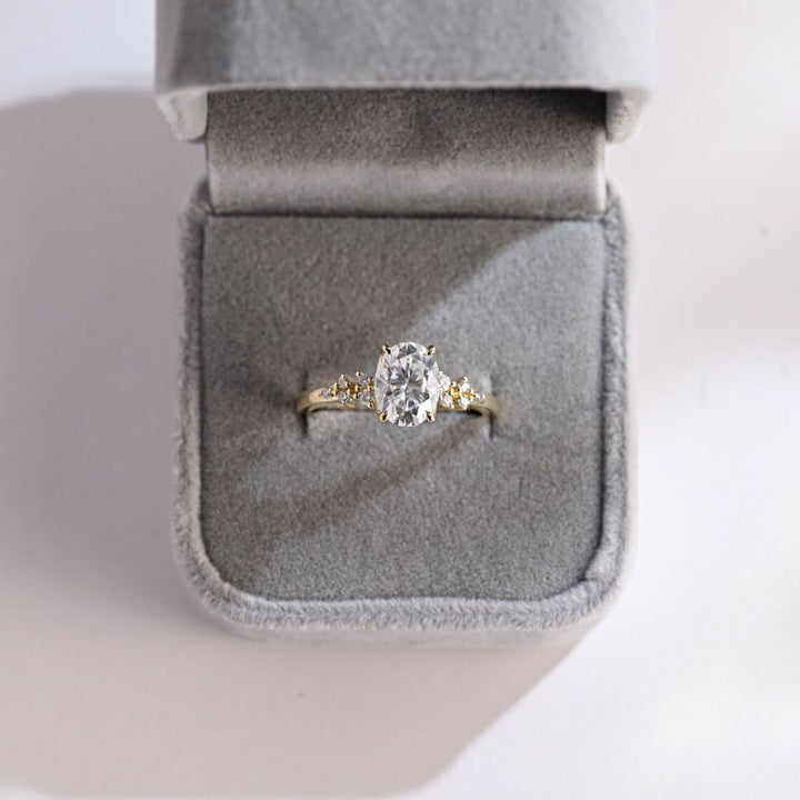 Moissanite 3.22 CT Oval  Cut Diamond  Minimalist Wedding Ring