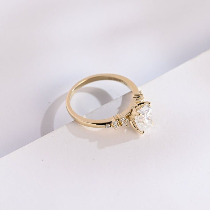 Moissanite 3.22 CT Oval  Cut Diamond  Minimalist Wedding Ring