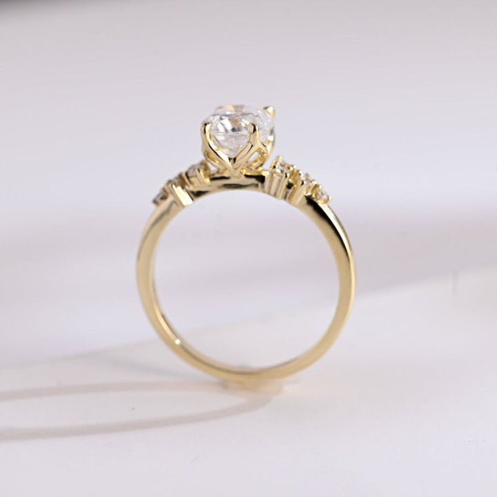 Moissanite 3.22 CT Oval  Cut Diamond  Minimalist Wedding Ring