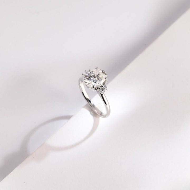 Moissanite 3.33 CT Oval Cut Diamond  Brutalist Anniversary Ring