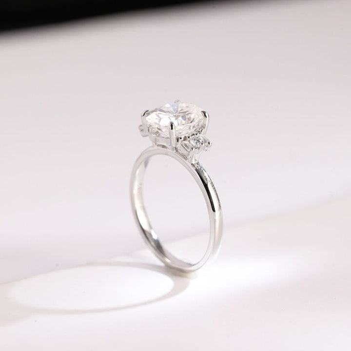Moissanite 3.33 CT Oval Cut Diamond  Brutalist Anniversary Ring