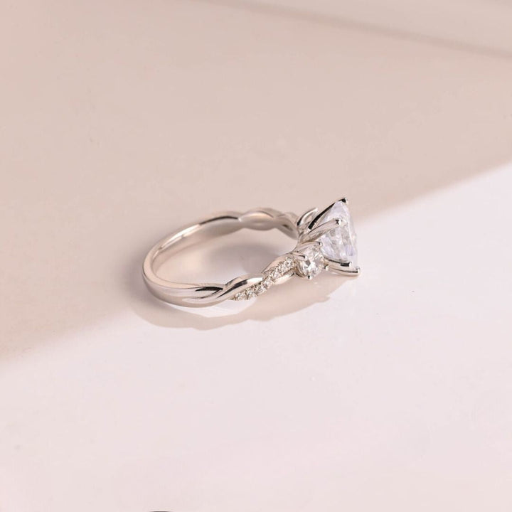 Moissanite 3.35 CT Heart Cut Diamond  Brutalist Anniversary Ring
