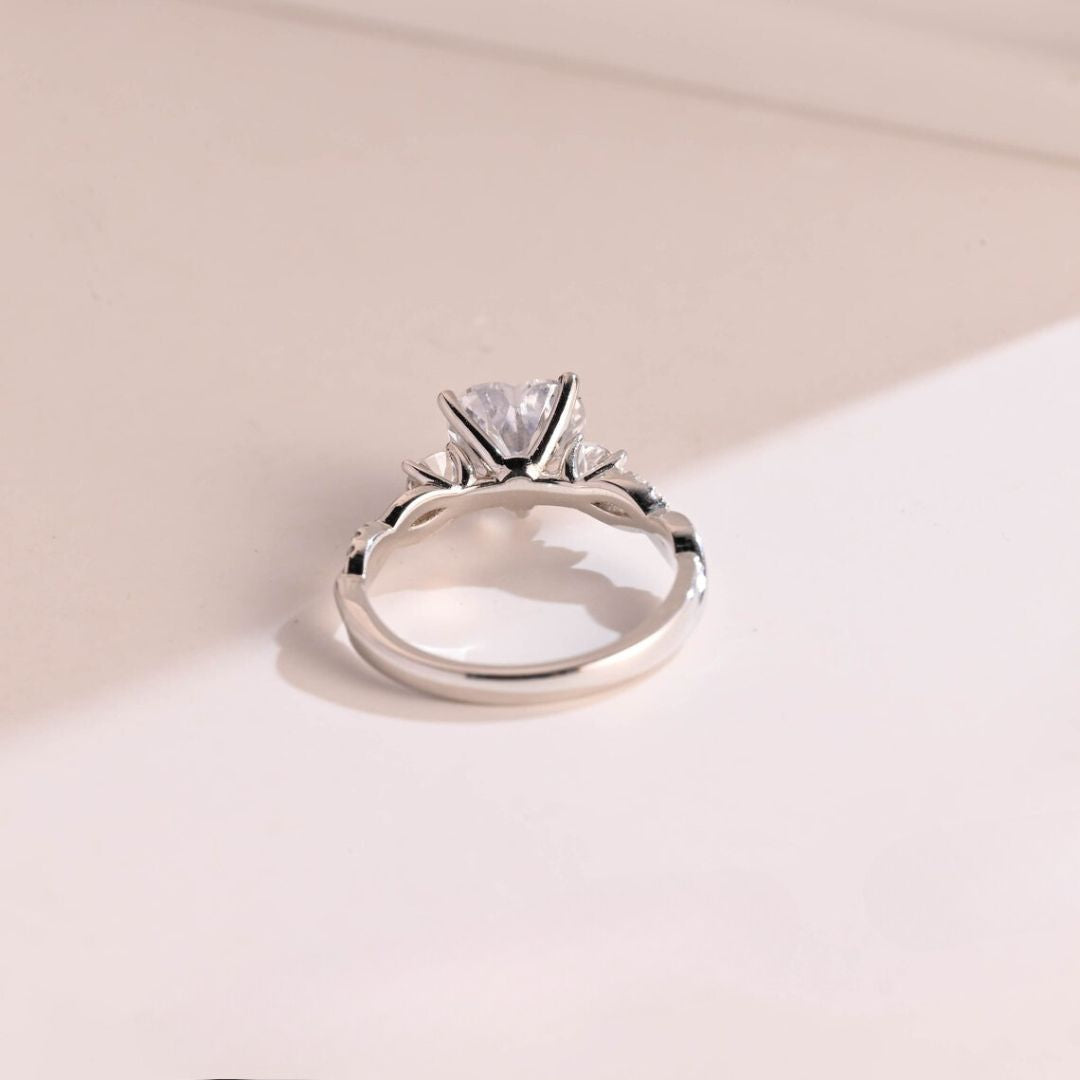 Moissanite 3.35 CT Heart Cut Diamond  Brutalist Anniversary Ring