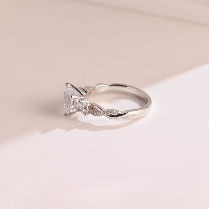 Moissanite 3.35 CT Heart Cut Diamond  Brutalist Anniversary Ring