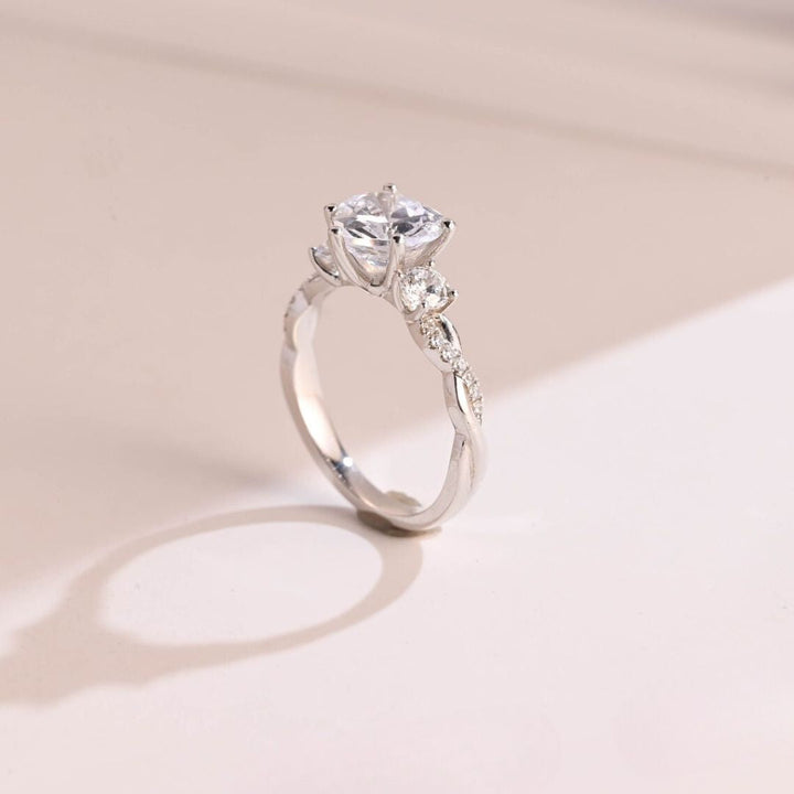 Moissanite 3.35 CT Heart Cut Diamond  Brutalist Anniversary Ring