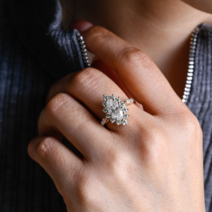 Moissanite 3.65 CT Marquise Cut Diamond Brutalist Anniversary Ring