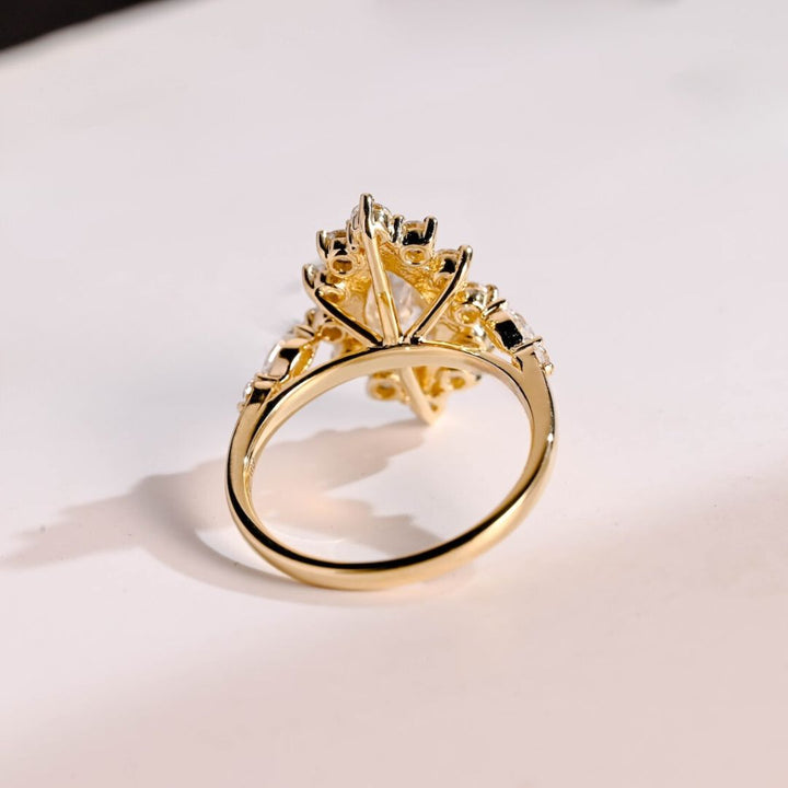 Moissanite 3.65 CT Marquise Cut Diamond Brutalist Anniversary Ring