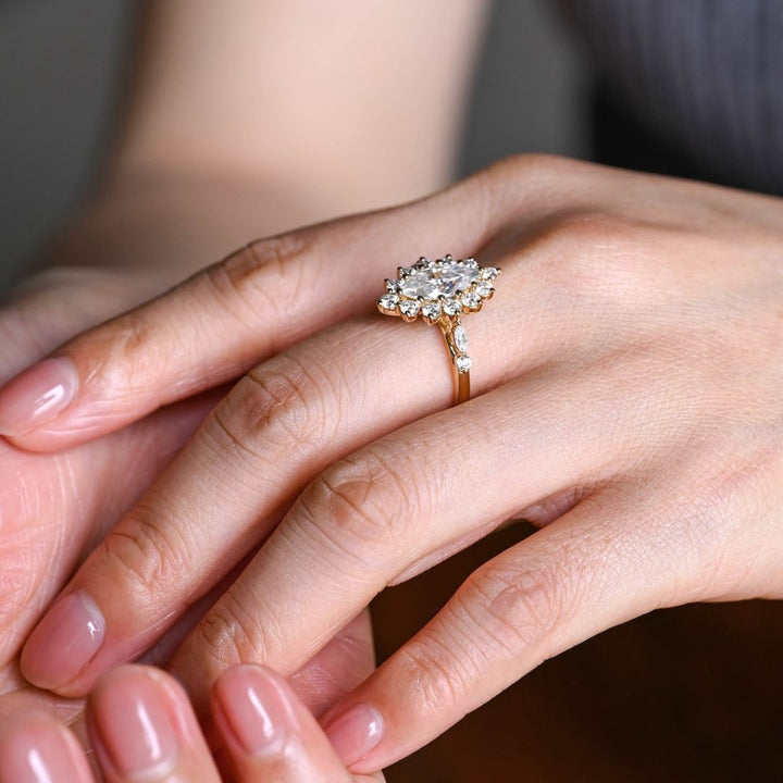 Moissanite 3.65 CT Marquise Cut Diamond Brutalist Anniversary Ring