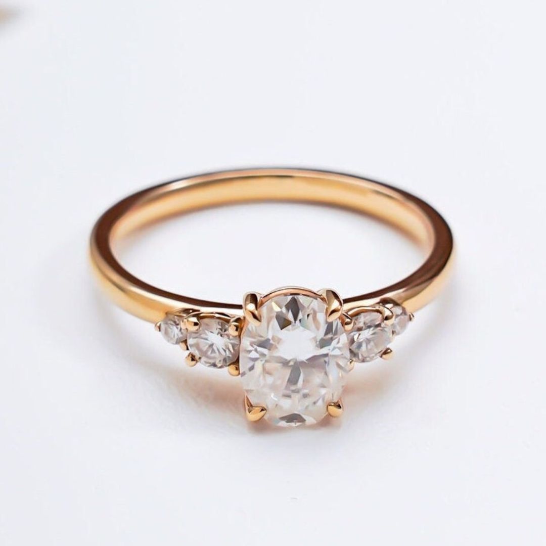 Moissanite 2.55CT oval Cut Diamond Avant Grade Engagement Ring
