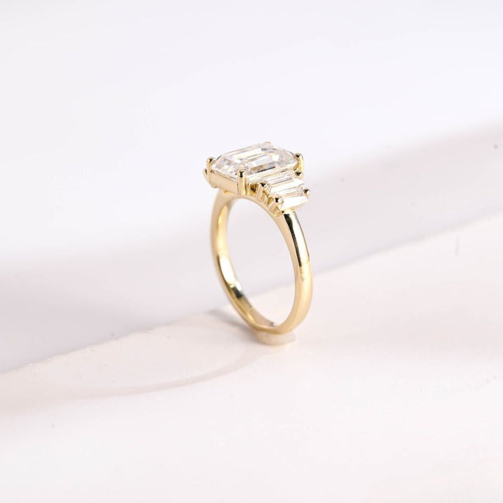 Moissanite 4.82 CT Emerald Cut Diamond Edwardian Wedding Ring