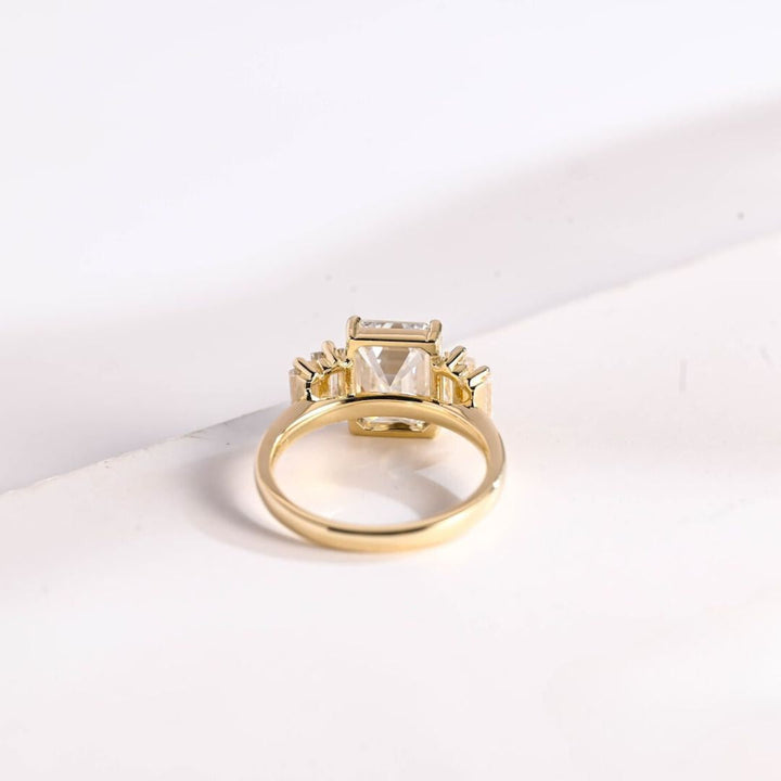 Moissanite 4.82 CT Emerald Cut Diamond Edwardian Wedding Ring