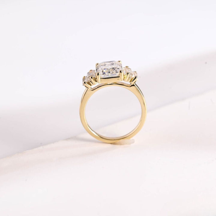 Moissanite 4.82 CT Emerald Cut Diamond Edwardian Wedding Ring